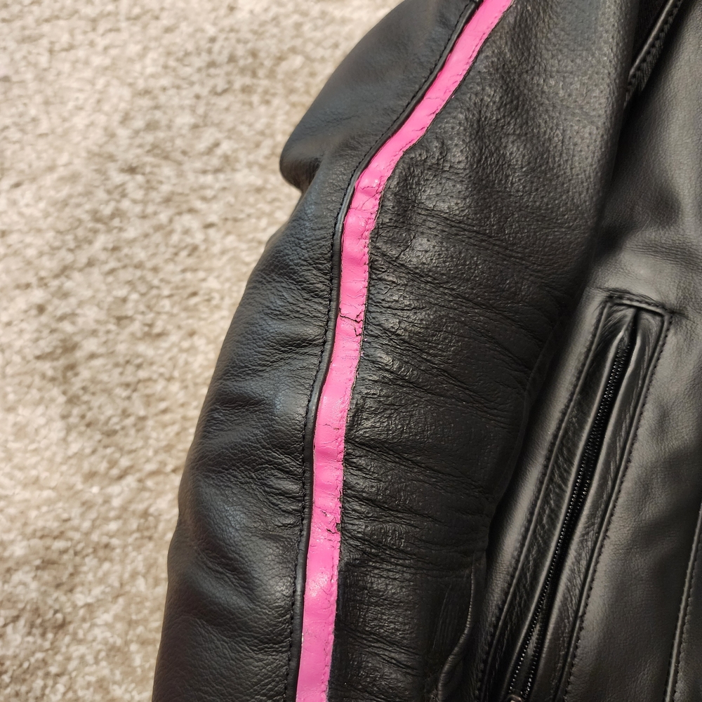 Dainese Women's Black Leather Jacket with Pink Accents - Picture 2 of 12